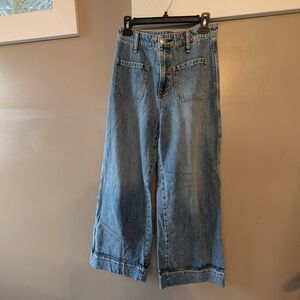 rag & bone Light Blue Melina Patch Pockets Flare Wide Leg Jeans Jeans